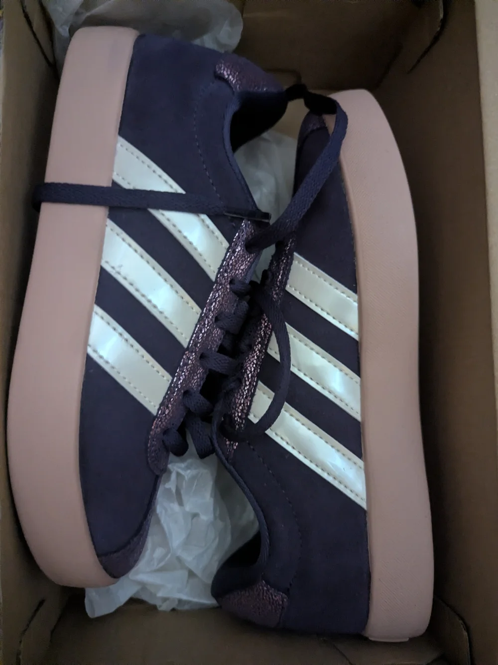 Kids Cool 😎 Platform Sneaker in Deep Purple Size 2 Court shoes NEW Fun!!!